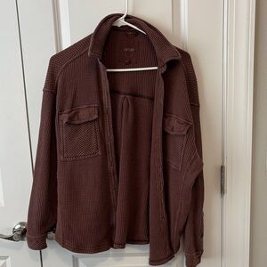 Aerie Waffle Knit Button up XS